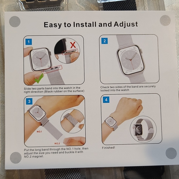 ⭐️ IWatch Bands 41mm/40mm/38mm Black/Silver - Picture 6 of 7